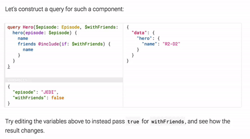 GraphQL query being constructed in an editor.
